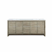 Load image into Gallery viewer, Lexora LLF80DKSOD000 Lafarre 80&quot; Rustic Acacia Double Bathroom Vanity, White Quartz Top, and White Square Sinks