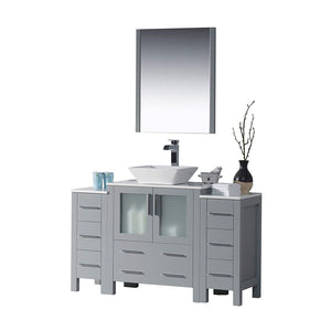 Blossom 001 54 15 V M Sydney 54 Inch Vanity with Ceramic Vessel Sink & Mirror - Metal Gray