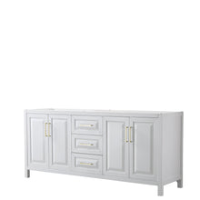 Load image into Gallery viewer, Wyndham Collection WCV252580DWGCXSXXMXX Daria 80 Inch Double Bathroom Vanity in White, No Countertop, No Sink, Brushed Gold Trim