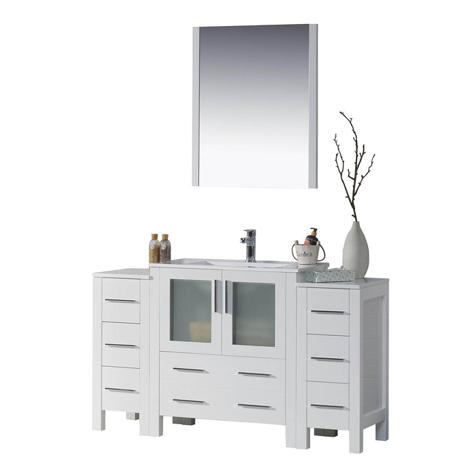 Blossom 001 54 01 C M Sydney 54 Inch Vanity with Ceramic Sink & Mirror - White