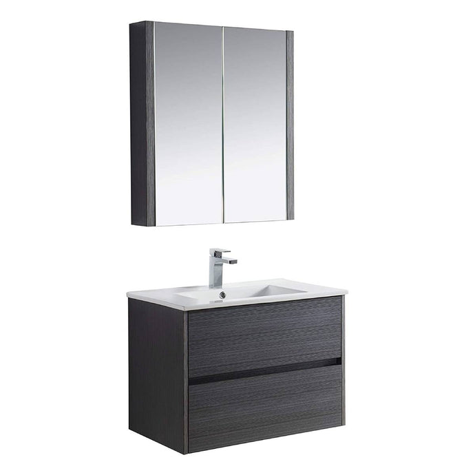 Blossom 016 30 16 C MC Valencia 30 Inch Vanity with Ceramic Sink & Medicine Cabinet - Silver Grey