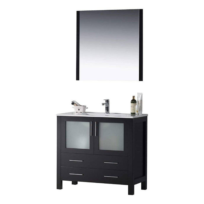 Blossom 001 36 02 C M Sydney 36 Inch Vanity with Ceramic Sink & Mirror - Espresso