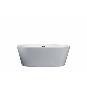 Lexora LD900363A1C0000 Melina 63" Free Standing Acrylic Bathtub w/ Chrome Drain