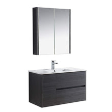 Load image into Gallery viewer, Blossom 016 36 16 C MC Valencia 36 Inch Vanity with Ceramic Sink &amp; Medicine Cabinet - Silver Grey