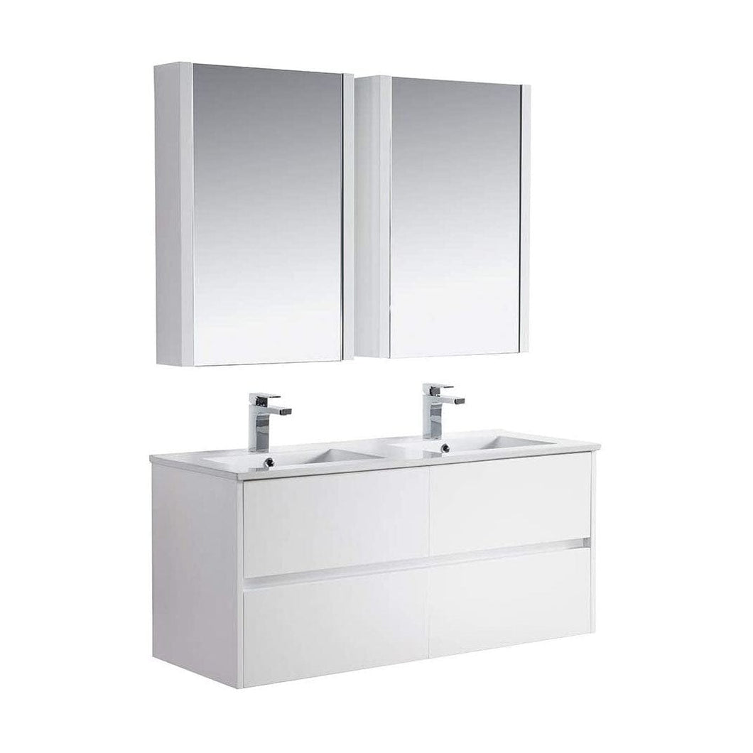 Blossom 016 48 01D C MC Valencia 48 Inch Double Vanity with Ceramic Sink & Medicine Cabinet - White