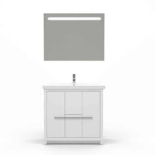 Load image into Gallery viewer, Casa Mare Alessio 36&quot; Glossy White Bathroom Vanity and Ceramic Sink Combo - ALESSIO90GW-36-MSC