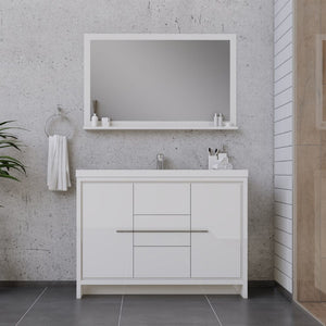 Alya Bath AB-MD648-W Sortino 48 inch Modern Bathroom Vanity, White