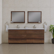 Load image into Gallery viewer, Alya Bath AB-MOA84D-RW Paterno 84 inch Modern Freestanding Bathroom Vanity, Rosewood