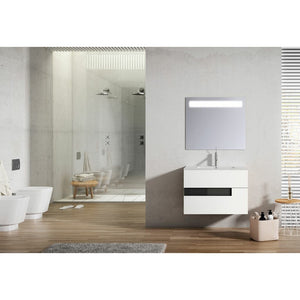Lucena Bath 3062-01/black 24" White and Black Vision Vanity