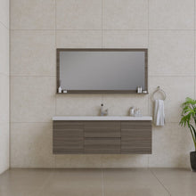 Load image into Gallery viewer, Alya Bath AB-MOF60S-G Paterno 60 inch Single Modern Wall Mounted Bathroom Vanity, Gray