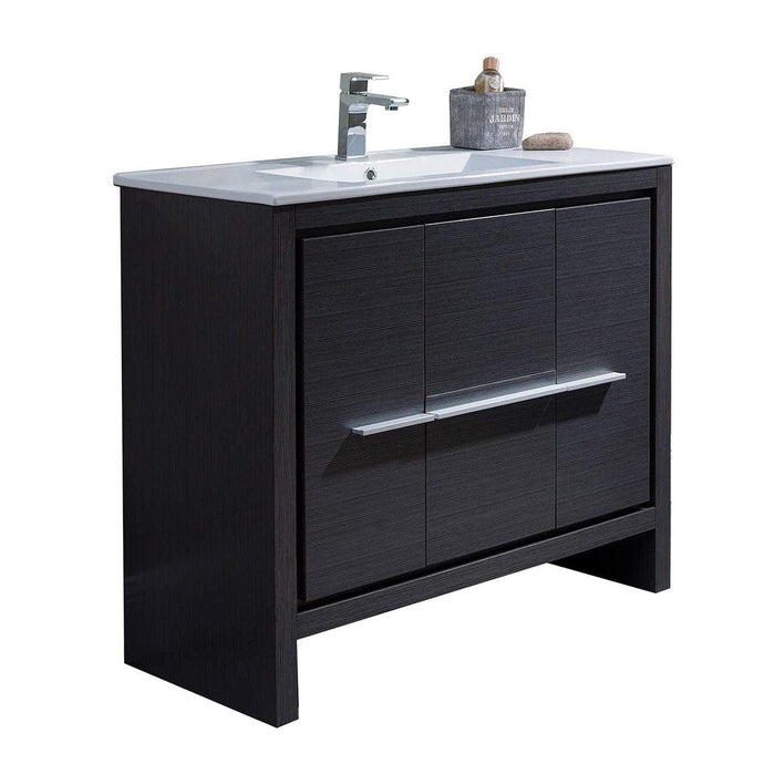 Blossom 014 36 16 C Milan 36 Inch Vanity with Ceramic Sink - Silver Grey