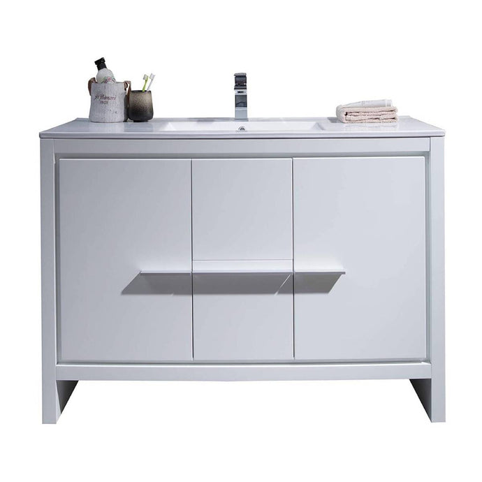 Blossom 014 48 01S C Milan 48 Inch Vanity with Ceramic Single Sink - White