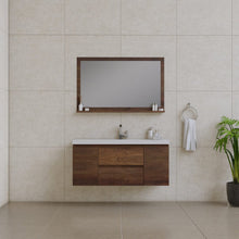 Load image into Gallery viewer, Alya Bath AB-MOF48-RW Paterno 48 inch Modern Wall Mounted Bathroom Vanity, Rosewood