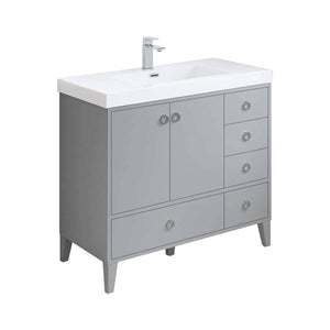 Blossom 023 36 15 A Lyon 36 Inch Vanity with Acrylic Sink - Metal Gray