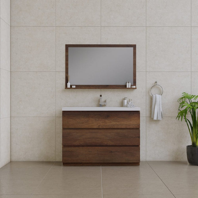 Alya Bath AB-MOA48-RW Paterno 48 inch Modern Freestanding Bathroom Vanity, Rosewood