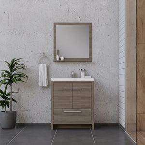 Alya Bath AB-MD630-G Sortino 30 inch Modern Bathroom Vanity, Gray