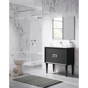 Lucena Bath 42481 24" Black Décor Tirador Freestanding  Vanity