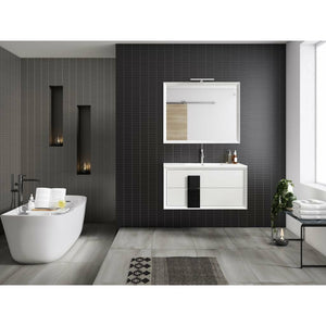 Lucena Bath 4304-01/black 24" White and Black Cristal Vanity