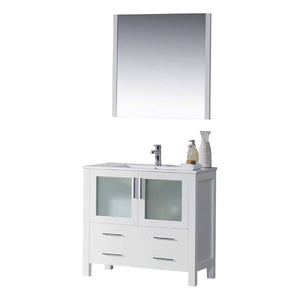 Blossom 001 36 01 C M Sydney 36 Inch Vanity with Ceramic Sink & Mirror - White