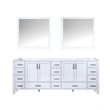 Load image into Gallery viewer, Lexora LJ342284DA00M34 Jacques 84&quot; White Double Vanity, no Top and 34&quot; Mirrors