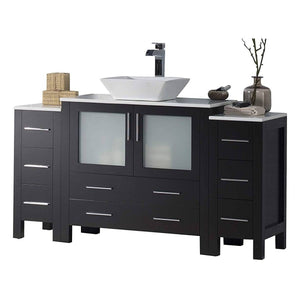 Blossom 001 60S2 02 V Sydney 60 Inch Vanity with Ceramic Vessel Sink - Espresso