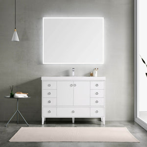 Blossom 023 48 01S A Lyon 48 Inch Vanity with Acrylic Single Sink - White