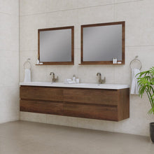 Load image into Gallery viewer, Alya Bath AB-MOF84D-RW Paterno 84 inch Modern Wall Mounted Bathroom Vanity, Rosewood
