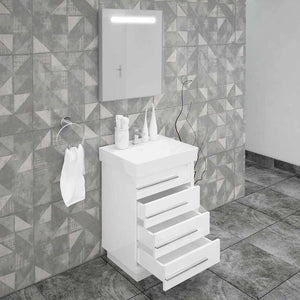 Casa Mare Domenico 32" Glossy White Bathroom Vanity and Ceramic Sink Combo - DOMENICO80GW-32-MSC