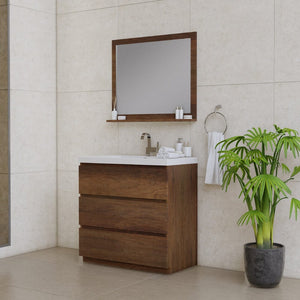 Alya Bath AB-MOA36-RW Paterno 36 inch Modern Freestanding Bathroom Vanity, Rosewood