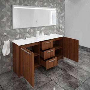 Casa Mare Nona 71" Matte Walnut Double Sink Freestanding Bathroom Vanity and Sink Combo - NONA180MW-71