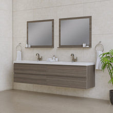 Load image into Gallery viewer, Alya Bath AB-MOF84D-G Paterno 84 inch Modern Wall Mounted Bathroom Vanity, Gray
