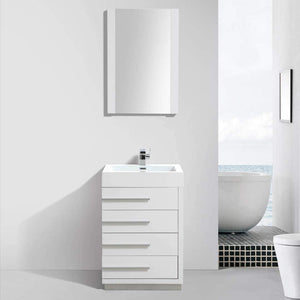 Blossom 005 30 01 A Barcelona 30 Inch Vanity with Acrylic Sink - White