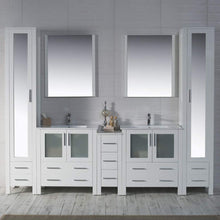 Load image into Gallery viewer, Blossom 001 102 01 C M Sydney 102 Inch Vanity with Ceramic Double Sinks &amp; Mirrors - White