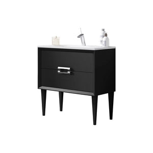 Lucena Bath 42551 32" Black Décor Tirador Freestanding  Vanity