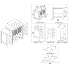 Load image into Gallery viewer, Blossom 001 54 15 V Sydney 54 Inch Vanity with Ceramic Vessel Sink - Metal Gray