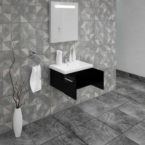 Casa Mare Aspe 32" Glossy Black Bathroom Vanity and Ceramic Sink Combo - ASPE80GB-32-MSC