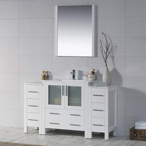 Blossom 001 54 01 C M Sydney 54 Inch Vanity with Ceramic Sink & Mirror - White