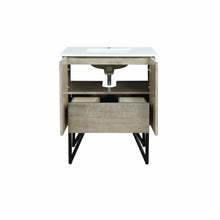 Load image into Gallery viewer, Lexora LLC30SKSOS000 Lancy 30&quot; Rustic Acacia Bathroom Vanity, White Quartz Top, and White Square Sink