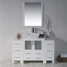 Load image into Gallery viewer, Blossom 001 54 01 V M Sydney 54 Inch Vanity with Ceramic Vessel Sink &amp; Mirror - White