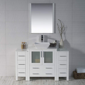 Blossom 001 54 01 V M Sydney 54 Inch Vanity with Ceramic Vessel Sink & Mirror - White