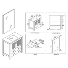 Load image into Gallery viewer, Blossom 001 30 02 C M Sydney 30 Inch Vanity with Ceramic Sink &amp; Mirror - Espresso