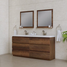 Load image into Gallery viewer, Alya Bath AB-MOA72D-RW Paterno 72 inch Modern Freestanding Bathroom Vanity, Rosewood
