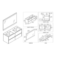 Load image into Gallery viewer, Blossom 016 48 01D C M Valencia 48 Inch Double Vanity with Ceramic Sink &amp; Mirror - White