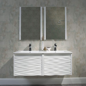 Blossom 008 48 01D C Paris 48 Inch Vanity with Ceramic Double Sinks - White