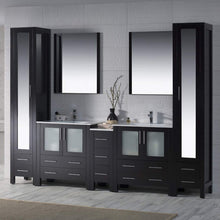 Load image into Gallery viewer, Blossom 001 102 02 C M Sydney 102 Inch Vanity with Ceramic Double Sinks &amp; Mirrors - Espresso