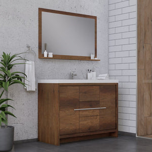 Alya Bath AB-MD648-RW Sortino 48 inch Modern Bathroom Vanity, Rosewood