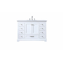 Load image into Gallery viewer, Lexora LD342248SAWQ000 Dukes 48&quot; White Single Vanity, White Quartz Top, White Square Sink and no Mirror