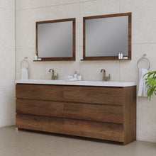 Load image into Gallery viewer, Alya Bath AB-MOA84D-RW Paterno 84 inch Modern Freestanding Bathroom Vanity, Rosewood