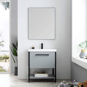 Blossom 022 30 15 A Riga 30 Inch Vanity with Acrylic Sink - Metal Gray