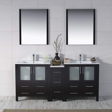 Load image into Gallery viewer, Blossom 001 72 02 C M Sydney 72 Inch Vanity with Ceramic Double Sinks &amp; Mirrors - Espresso